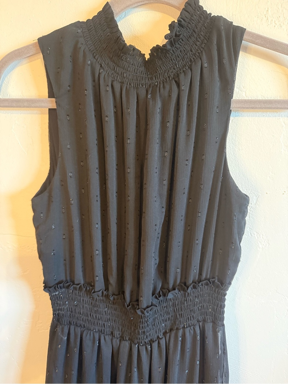 Draper James Black Sleeveless High-Neck Smocked Maxi Dress - Picture 10 of 13